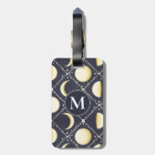 Étiquette À Bagage Motif Phases de lune céleste (Dos Vertical)