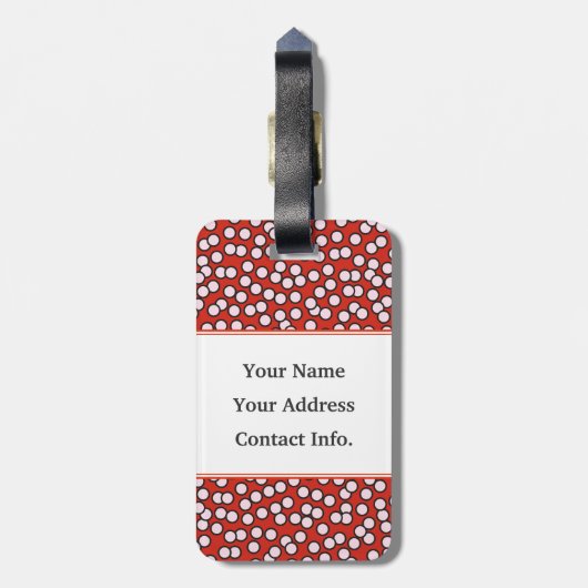 Étiquette À Bagage Motif pointillé de monogramme (Dos Vertical)