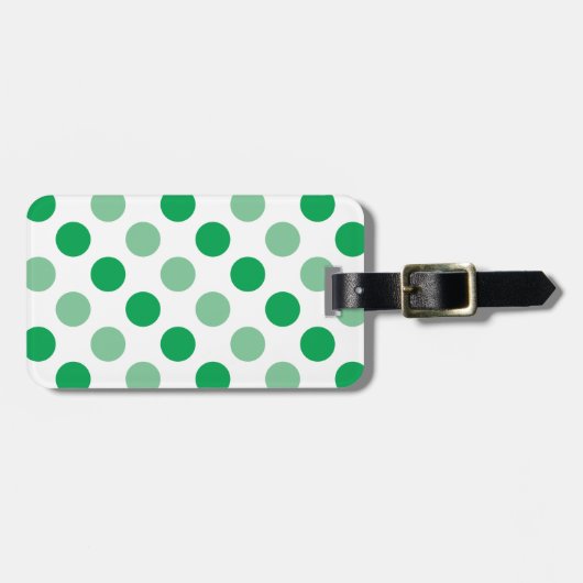 Étiquette À Bagage Motif pois vert (Devant horizontal)