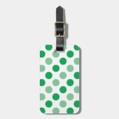 Étiquette À Bagage Motif pois vert (Devant Vertical)