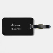 Étiquette À Bagage Motif Poka Dot avec Monogramme (Dos horizontal)