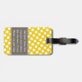 Étiquette À Bagage Motif Polka Dot moderne avec Monogramme (Dos horizontal)