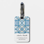 Étiquette À Bagage Motif portugais de tuile (Dos Vertical)