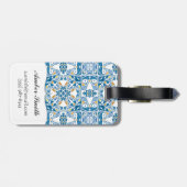 Étiquette À Bagage Motif portugais de tuile (Dos horizontal)