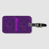 Étiquette À Bagage Motif pourpre, confetti violet (Devant Horizontal)