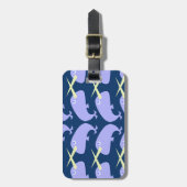 Étiquette À Bagage Motif pourpre de Narwahls (Devant Vertical)