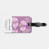Étiquette À Bagage Motif pourpre d'orchidée (Dos horizontal)