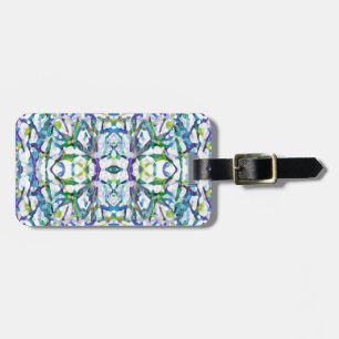 Étiquette À Bagage Motif psychédélique bleu