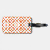 Étiquette À Bagage Motif Quatrefoil Orange (Dos horizontal)