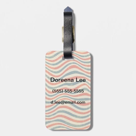 Étiquette À Bagage Motif rayé (Dos Vertical)