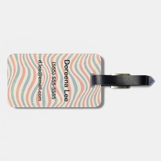Étiquette À Bagage Motif rayé (Dos horizontal)