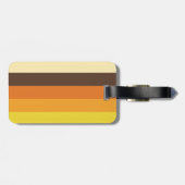 Étiquette À Bagage motif rayé les années 70 rétro de couleur (Dos horizontal)