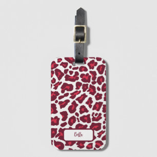 Étiquette À Bagage Motif Red Leopard