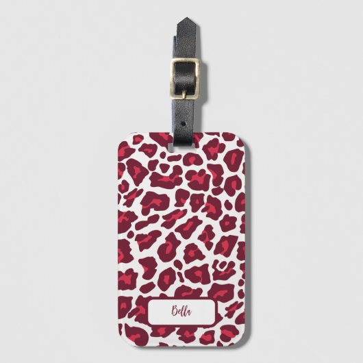 Étiquette À Bagage Motif Red Leopard (Devant Vertical)