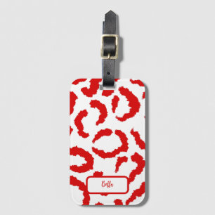 Étiquette À Bagage Motif Red Leopard
