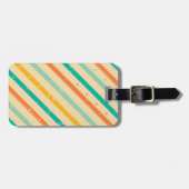Étiquette À Bagage motif rétro à rayures (Devant horizontal)