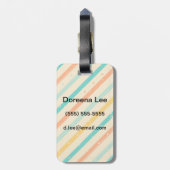 Étiquette À Bagage motif rétro à rayures (Dos Vertical)