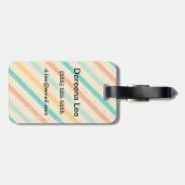 Étiquette À Bagage motif rétro à rayures (Dos horizontal)