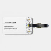 Étiquette À Bagage Motif rétro géométrique angulaire personnalisé (Dos horizontal)