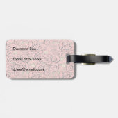 Étiquette À Bagage Motif romantique avec des coeurs et des oiseaux (Dos horizontal)