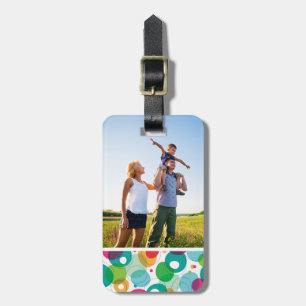 Étiquette À Bagage Motif rond d'enfants de bulles de photo faite sur