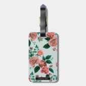Étiquette À Bagage Motif rose (Dos Vertical)