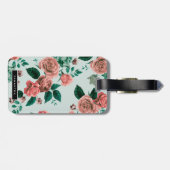 Étiquette À Bagage Motif rose (Dos horizontal)