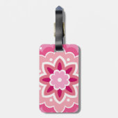Étiquette À Bagage Motif rose et fleuri (Dos Vertical)