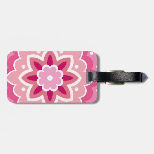 Étiquette À Bagage Motif rose et fleuri (Dos horizontal)