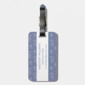 Étiquette À Bagage Motif rose et pourpre de cactus de bande dessinée (Dos Vertical)