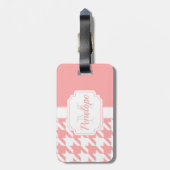 Étiquette À Bagage Motif rose Houndstooth (Dos Vertical)