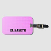 Étiquette À Bagage Motif rose points blancs (Devant Horizontal)
