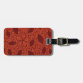 Étiquette À Bagage motif rouge feuille orange (Devant horizontal)