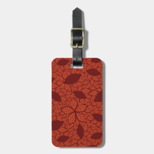 Étiquette À Bagage motif rouge feuille orange