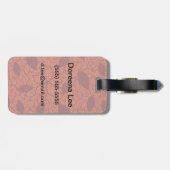 Étiquette À Bagage motif rouge feuille orange (Dos horizontal)