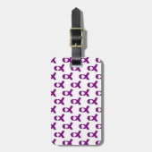 Étiquette À Bagage Motif Ruban Violet (Devant Vertical)