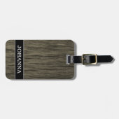 Étiquette À Bagage Motif Rustique de look bois + étiquette de bagage  (Devant horizontal)
