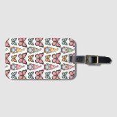 Étiquette À Bagage Motif sans couture avec des lutins et des papillon (Devant Horizontal)