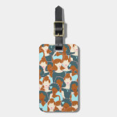 Étiquette À Bagage Motif sans couture avec filles noires et blanches (Devant Vertical)