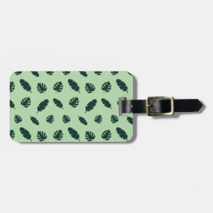 Étiquette À Bagage Motif sans couture de feuilles de Monstera et de p