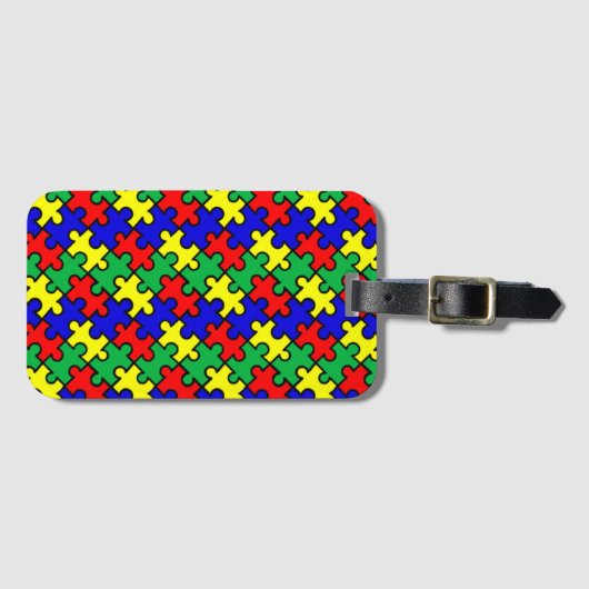 Étiquette À Bagage Motif sans couture de puzzle (Devant Horizontal)