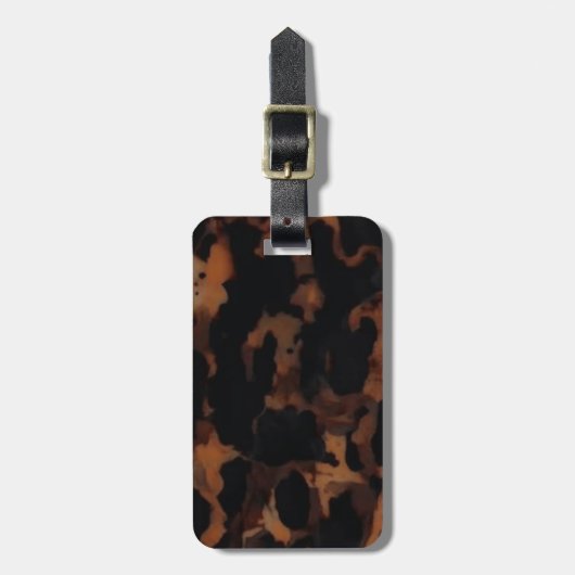 Étiquette À Bagage Motif sans fil Tortoiseshell, Chic TortoiseShell (Devant Vertical)