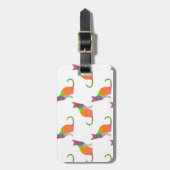 Étiquette À Bagage Motif Silhouette de chat à basse densité (Devant Vertical)