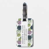 Étiquette À Bagage Motif succulent de collection de bonheur de plante (Dos Vertical)