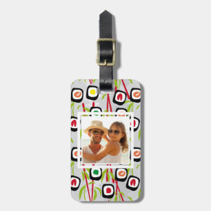 Étiquette À Bagage Motif Sushi Design Monogramme