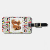 Étiquette À Bagage Motif Sushi Design| Monogramme (Devant horizontal)