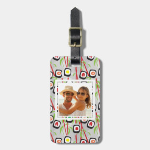 Étiquette À Bagage Motif Sushi Design Monogramme