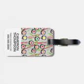 Étiquette À Bagage Motif Sushi Design| Monogramme (Dos horizontal)