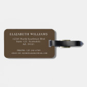 Étiquette À Bagage Motif Tan Brown noir À damiers customisé (Dos horizontal)