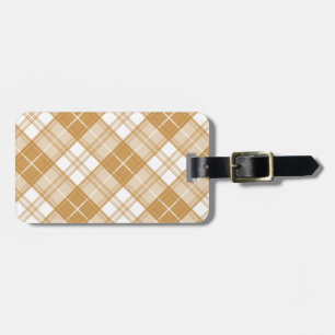 Étiquette À Bagage Motif Tartan Brun Blanc yxm0uat9